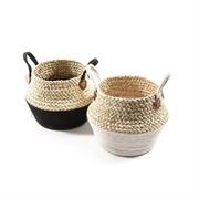 CESTO IN CORDA INTRECCI CON MANICI CM.34x24H