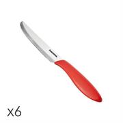 COLTELLO TAVOLA 12 CM 6PZ ROSSO 'PRESTO'
