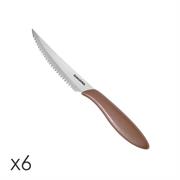 COLTELLO BISTECCA 12CM 6PZ MARRONE 'PRESTO'