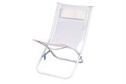 SPIAGGINA CON CUSCINO ACC./TXT BIANCO H.72cm.