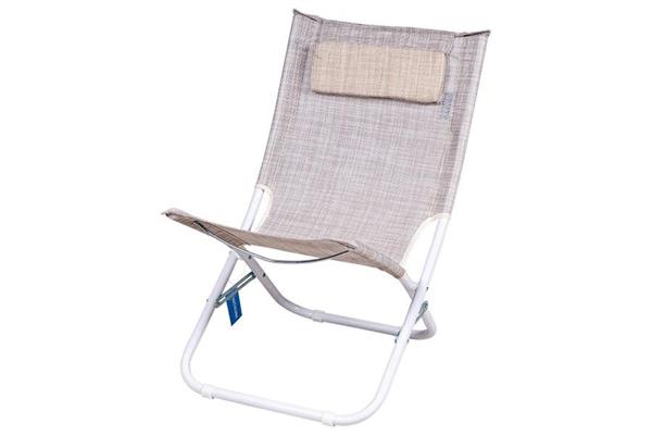 SPIAGGINA CON CUSCINO ACC./TXT GRIGIO H.72cm.