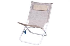 SPIAGGINA CON CUSCINO ACC./TXT GRIGIO H.72cm.