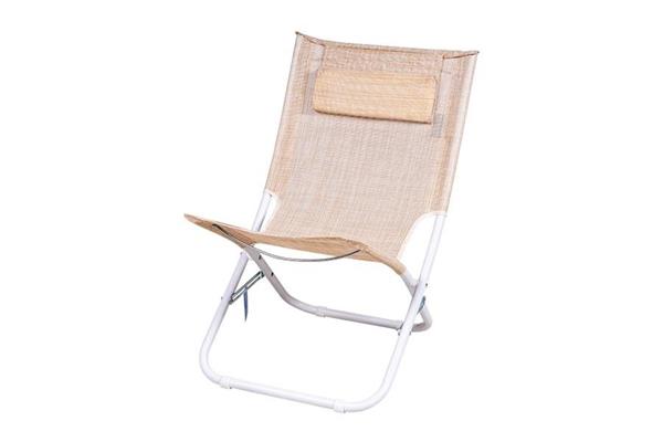 SPIAGGINA CON CUSCINO ACC./TXT BEIGE H.72cm.
