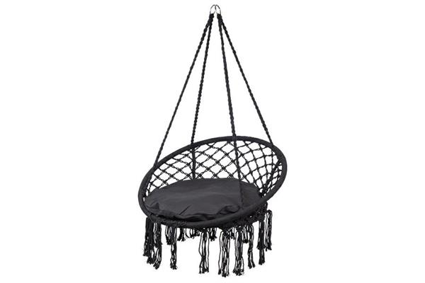 SEDIA SOSPESA DA GIARDINO NERO 60x80x100