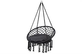 SEDIA SOSPESA DA GIARDINO NERO 60x80x100