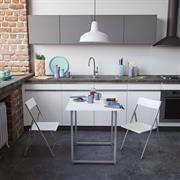 TAVOLO PIEGABILE + DUE SEDIE BIANCA