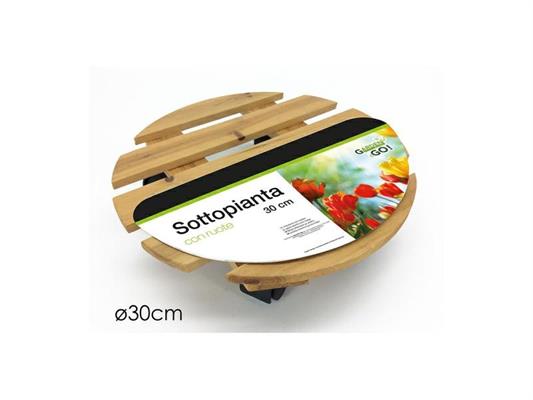 SOTTOPIANTA C/RUOTE LEGNO NATURALE