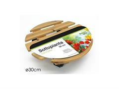 SOTTOPIANTA C/RUOTE LEGNO NATURALE
