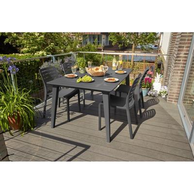 LIMA TABLE GRAFITE 160CM + 6 SEDIE