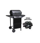 BARBECUE A GAS DUE FUOCHI CON PIETRA LAVICA
