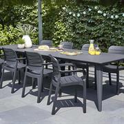 LIMA TABLE GRAFITE 320 CM + 10 SEDIE