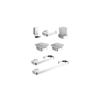 KIT ACCESSORI BAGNO 7 PEZZI SERIE MARY Cromo - Vetro