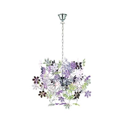 LAMPADARIO FLOWER ACRILICO TRASPARENTE COLORATO 1xE14 63CM