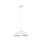 SOSPENSIONE VETRO DECORO BIANCO MARRONE E27