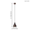 LAMPADA A SOSPENSIONE E27 KUPFER-ANTIK