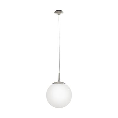 LAMPADA A SOSPENSIONE RONDO NICHEL/BIANCO OPACO E27