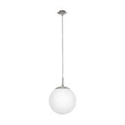 LAMPADA A SOSPENSIONE RONDO NICHEL/BIANCO OPACO E27