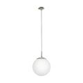 LAMPADA A SOSPENSIONE RONDO NICHEL/BIANCO OPACO E27
