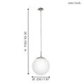 LAMPADA A SOSPENSIONE RONDO NICHEL/BIANCO OPACO E27