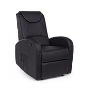 POLTRONA RELAX ECOPELLE RECLINABILE MANUALE ARIELLE NERO