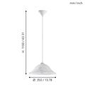 LAMPADA A SOSPENSIONE BIANCA ALBANY E27 1X60W
