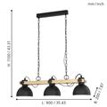 LAMPADA A SOSPENSIONE LUBENHAM 3xE27 28W
