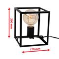 LAMPADA DA TAVOLO BOX 18x17,5CM 1XE27 ACCIAIO NERO