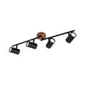 BARRA SPOT MURITZ 68CM 4xGU10 METALLO LEGNO-NERO