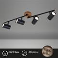 BARRA SPOT MURITZ 68CM 4xGU10 METALLO LEGNO-NERO