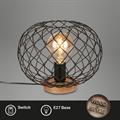 LAMPADA DA TAVOLO WINKI 30CM 25W NERO E LEGNO