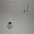 LAMPADA A SOSPENSIONE WAKTU Ø17,5CM 60W NERO
