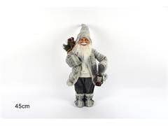 BABBO NATALE CON CAPPOTTO LANAE E LANTERNA 45CM
