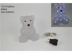 ORSO SEDUTO ACRILICO 24LED BIANCO 20x17CM IP44