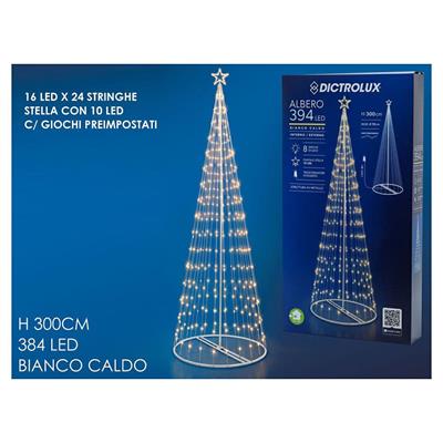 ALBERO 300CM 384LED BIANCO CALDO