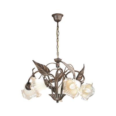 LAMPADARIO AUTUNNO MARRONE 5XE14 62x40CM