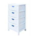 CASSETTIERA INTRECCIO 4 CASSETTI BIANCO