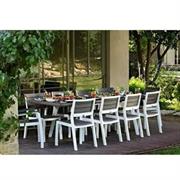 HARMONY TAVOLO ESTENDIBILE BIANCO/CAPPUCCINO CON 8 SEDIE