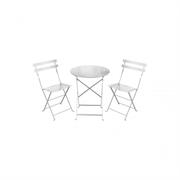 TAVOLO BISTROT CON DUE SEDIE Ø 60cm. BIANCO
