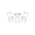 TAVOLO BISTROT CON DUE SEDIE Ø 60cm. BIANCO