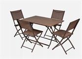 SET TAVOLO PIEGHEVOLE 110X70 CON 4 SEDIE MARRONE
