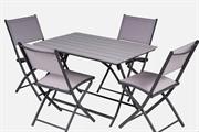 SET TAVOLO PIEGHEVOLE 110X70 CON 4 SEDIE GRIGIO