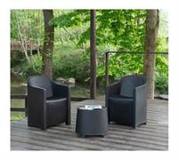 SALOTTO RESINA LUNA 3PZ ANTRACITE CON CUSCINI