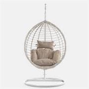 POLTRONA SOSPESA PIEGHEVOLE CON CUSCINO HAINAN 130X95X185CM TORTORA
