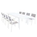 TAVOLO ALLUNGABILE 160/240X90XH.75CM BIANCO CON OTTO SEDIE