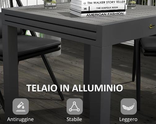 TAVOLO ALLUNGABILE CARDIFF GRIGIO 90/180X90X75CM