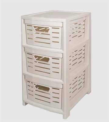 CARRELLO MULTIUSO UNIKO 3 CESTINI BIANCO