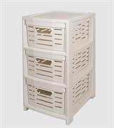 CARRELLO MULTIUSO UNIKO 3 CESTINI BIANCO