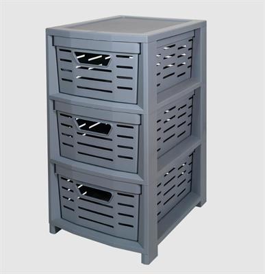 CARRELLO MULTIUSO UNIKO 3 CESTINI GRIGIO