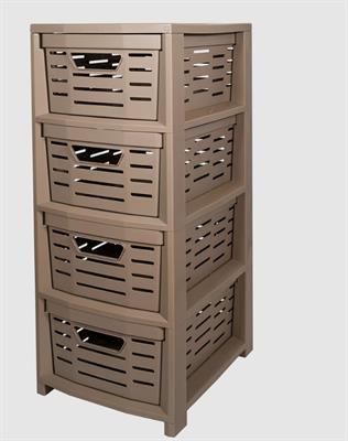 CARRELLO MULTIUSO UNIKO 4 CESTINI TORTORA