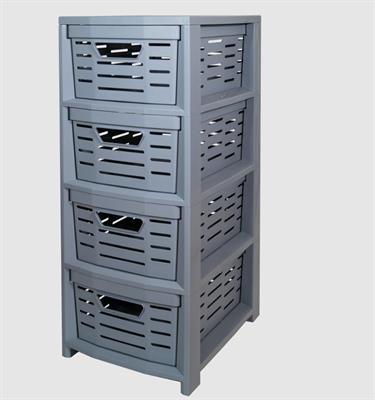 CARRELLO MULTIUSO UNIKO 4 CESTINI GRIGIO